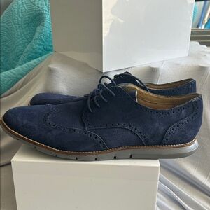 Cole Haan Navy Suede Oxfords
